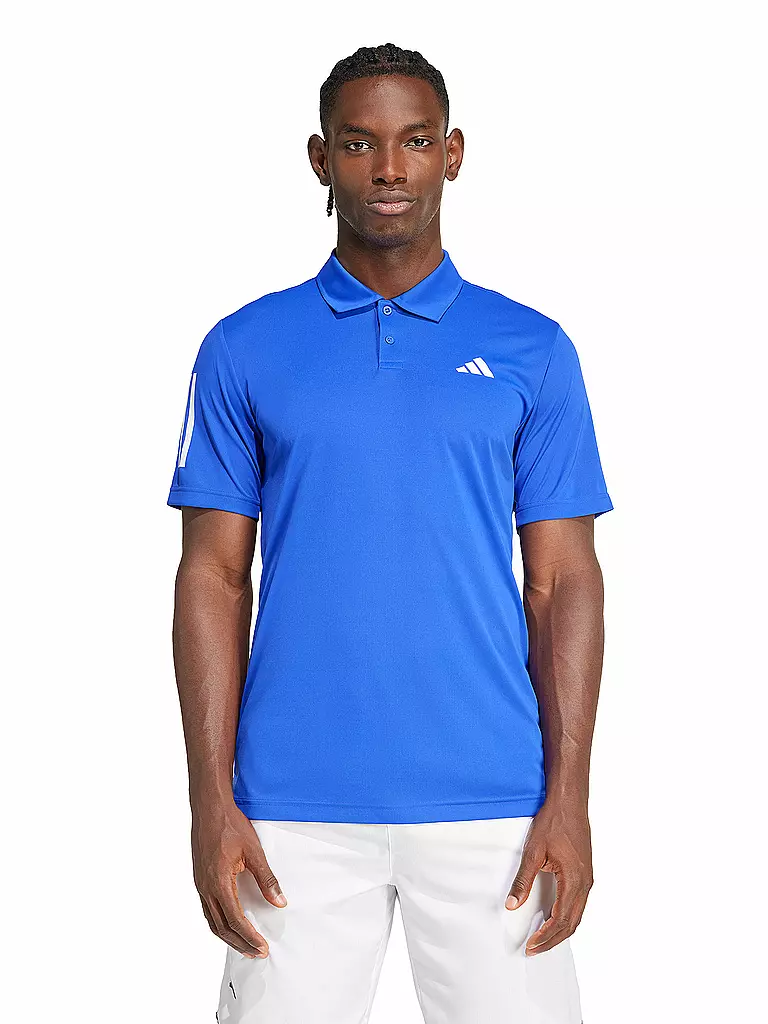 ADIDAS Herren Tennispolo Club 3 Streifen blau